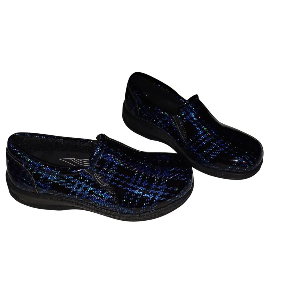 Laforst Womens Size 10 Holographic Slip-Resistant Work Shoes Shiny Comfort Clogs
